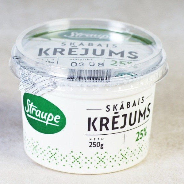 Krējums skābais 25% 250g