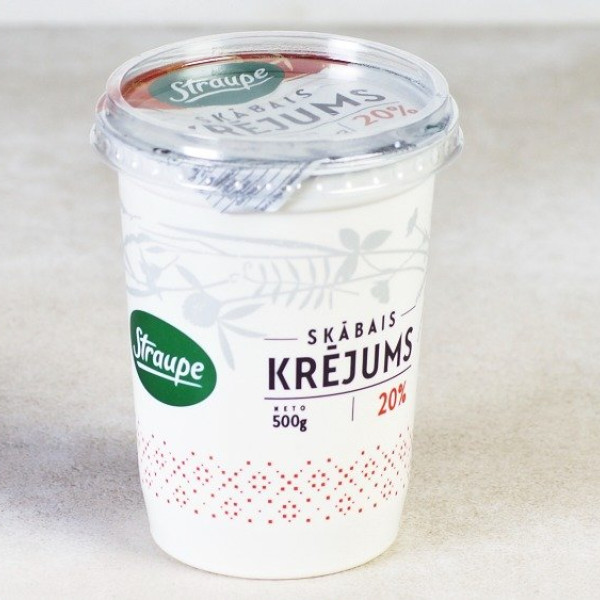 Krējums skābais 20% 500g