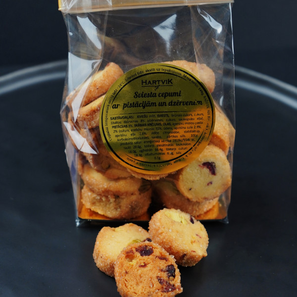 Sviesta cepumi ar pistācijām un dzērvenēm,140g