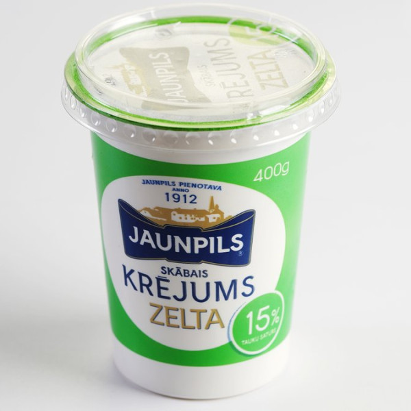 Skābais krējums Zelta 15% "Jaunpils"