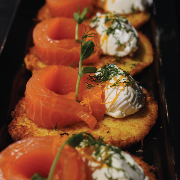 Cepti kartupeļu plācenīši  ar lasi, 1gab (160g)