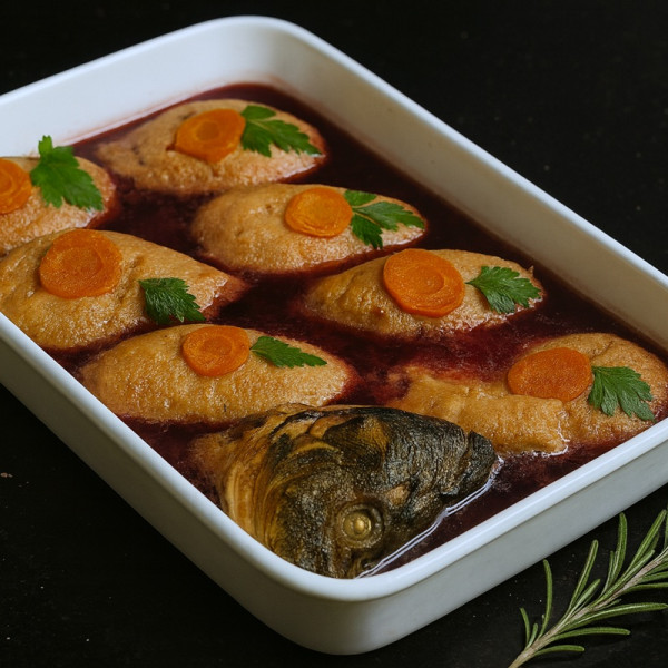 Cepta pildīta karpa želejā "Gefilte fish"