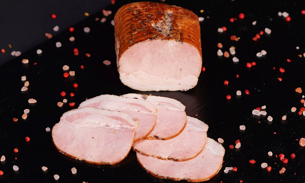 Kūpināta cūkgaļas rulete "Šķiņķa" ar pipariem, vak.