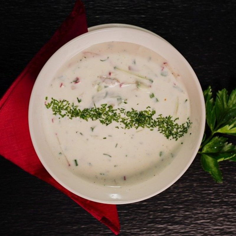 Zupa "Okroška" ar liellopa mēli 0.5l