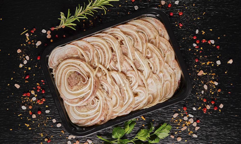 Vārītu cūku ausu rulete "Marmora" 200gr.