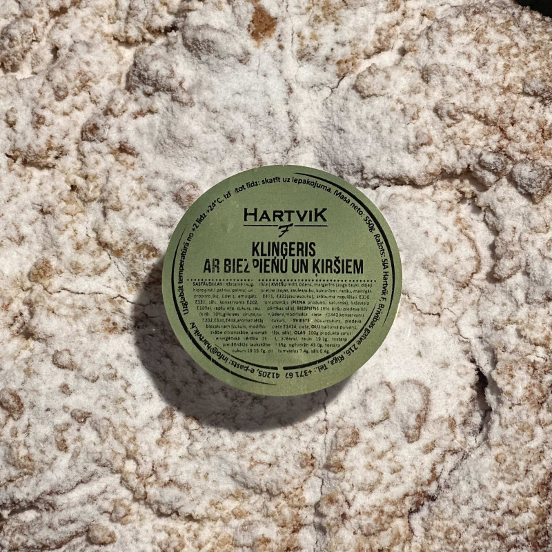 Kliņģeris ar biezpienu un ķiršiem (550g)