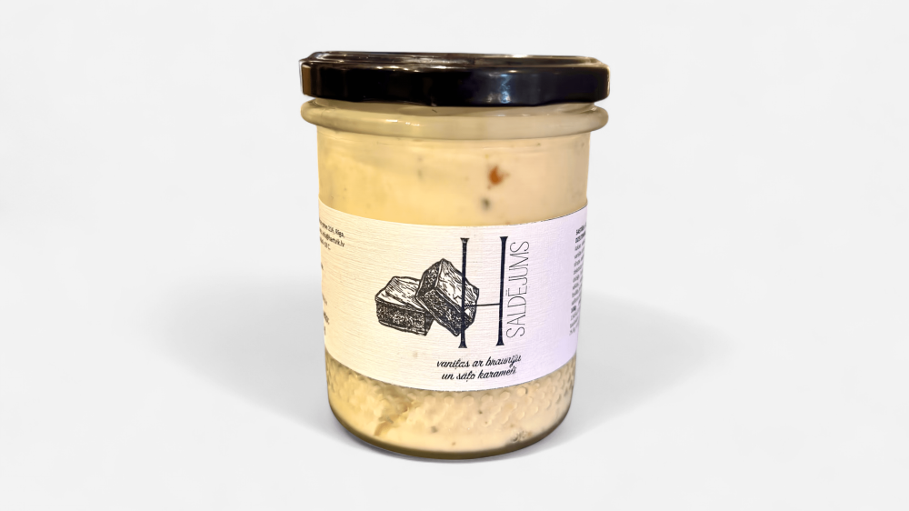 Vaniļas saldējums ar brauniju un sāļo karameli 320g