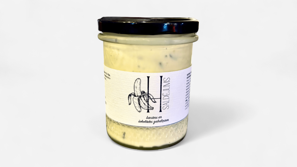 Banānu saldējums ar šokolādes gabaliņiem 320g