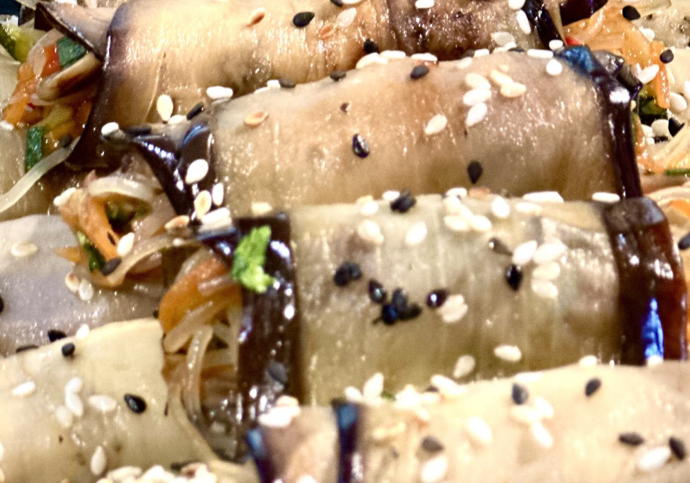 Baklažānu rullīši Āzijas gaumē