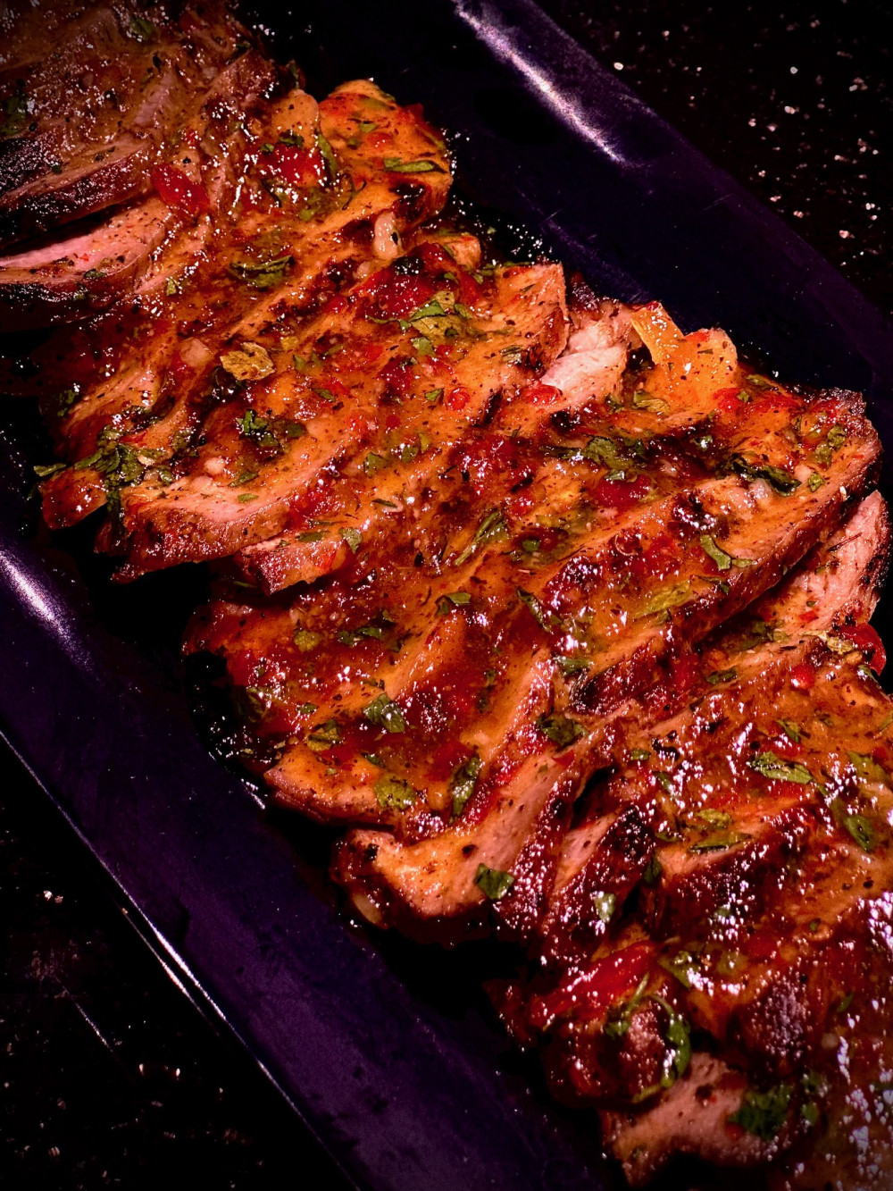 Cepta cūkgaļas fileja saldā čili mērcē