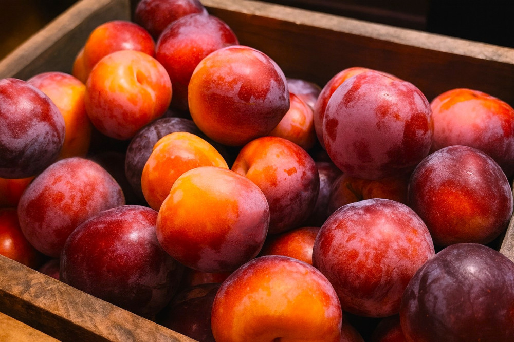 Plūmes rozā Fortuna Spānija