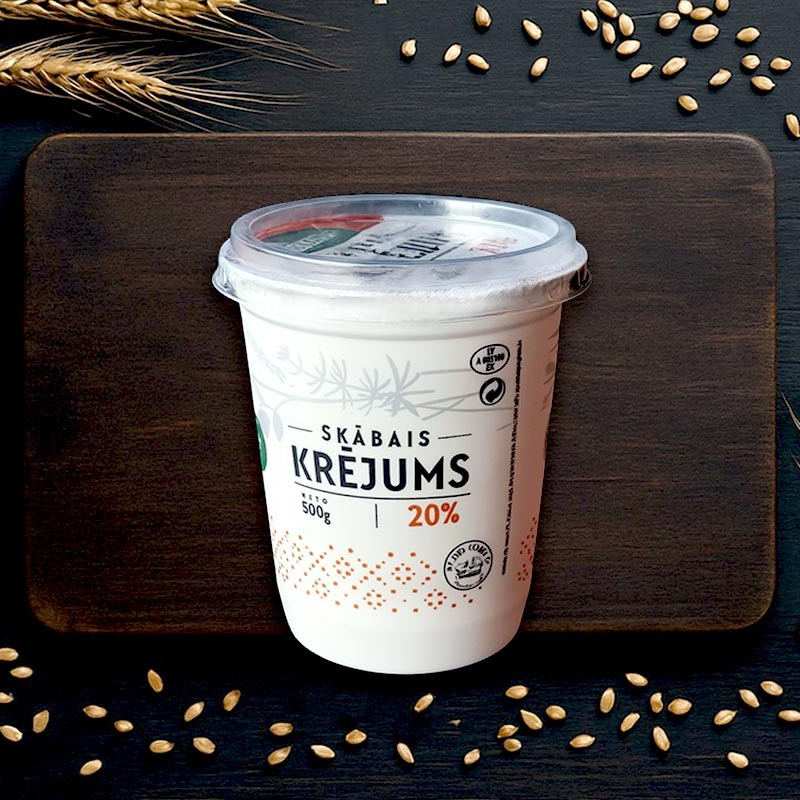 Krējums skābais 20% 500g