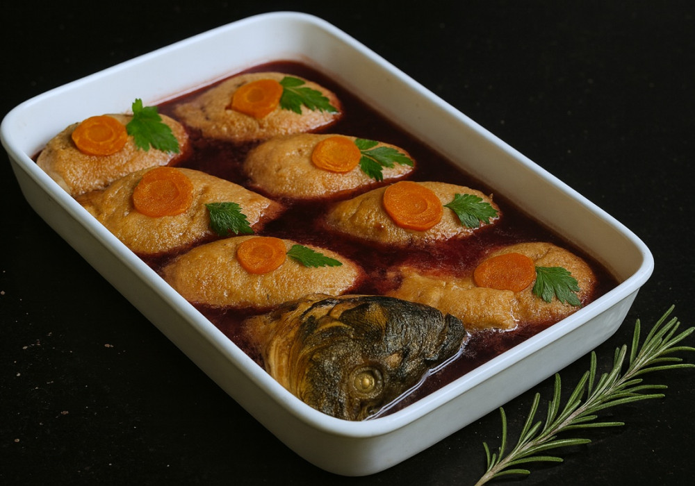 Cepta pildīta karpa želejā "Gefilte fish"
