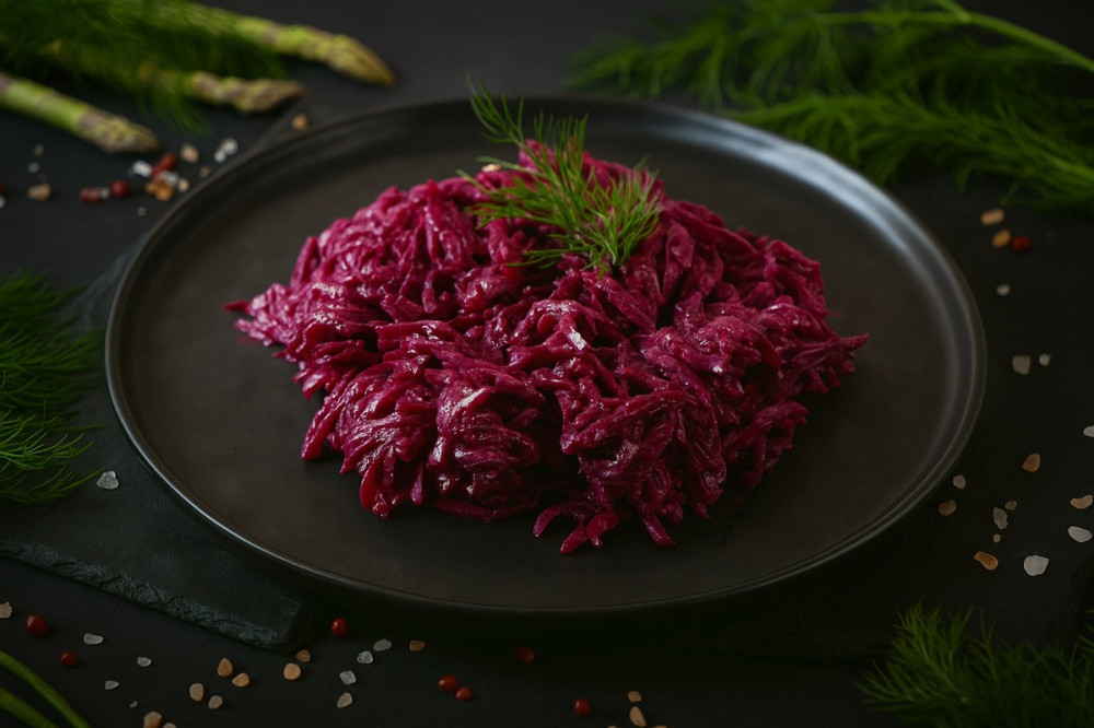 Biešu salāti ar ķiplokiem