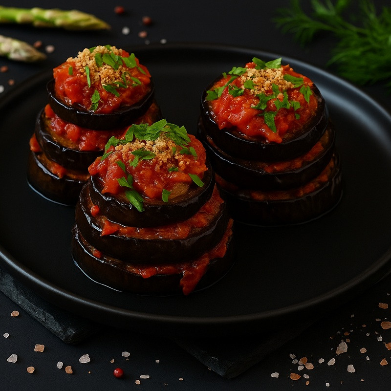 Пирамидки из баклажанов