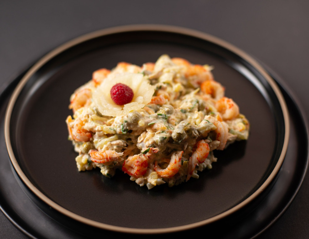 Salāti "Grand Olivije ar fazānu un vēžu astēm"