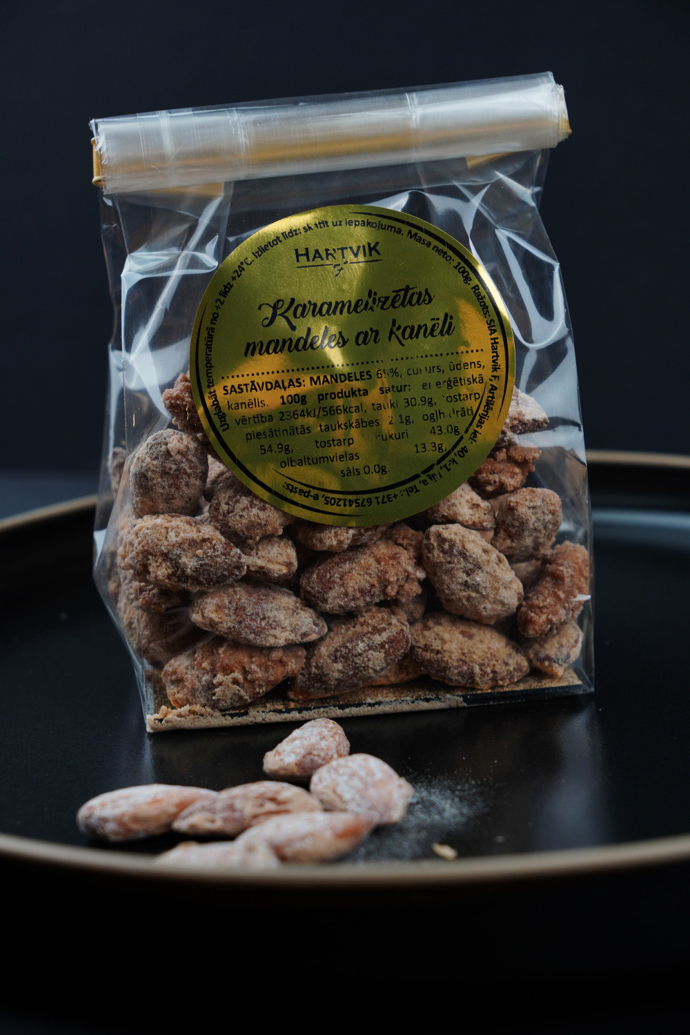 Karamelizētas mandeles ar kanēli, 100g