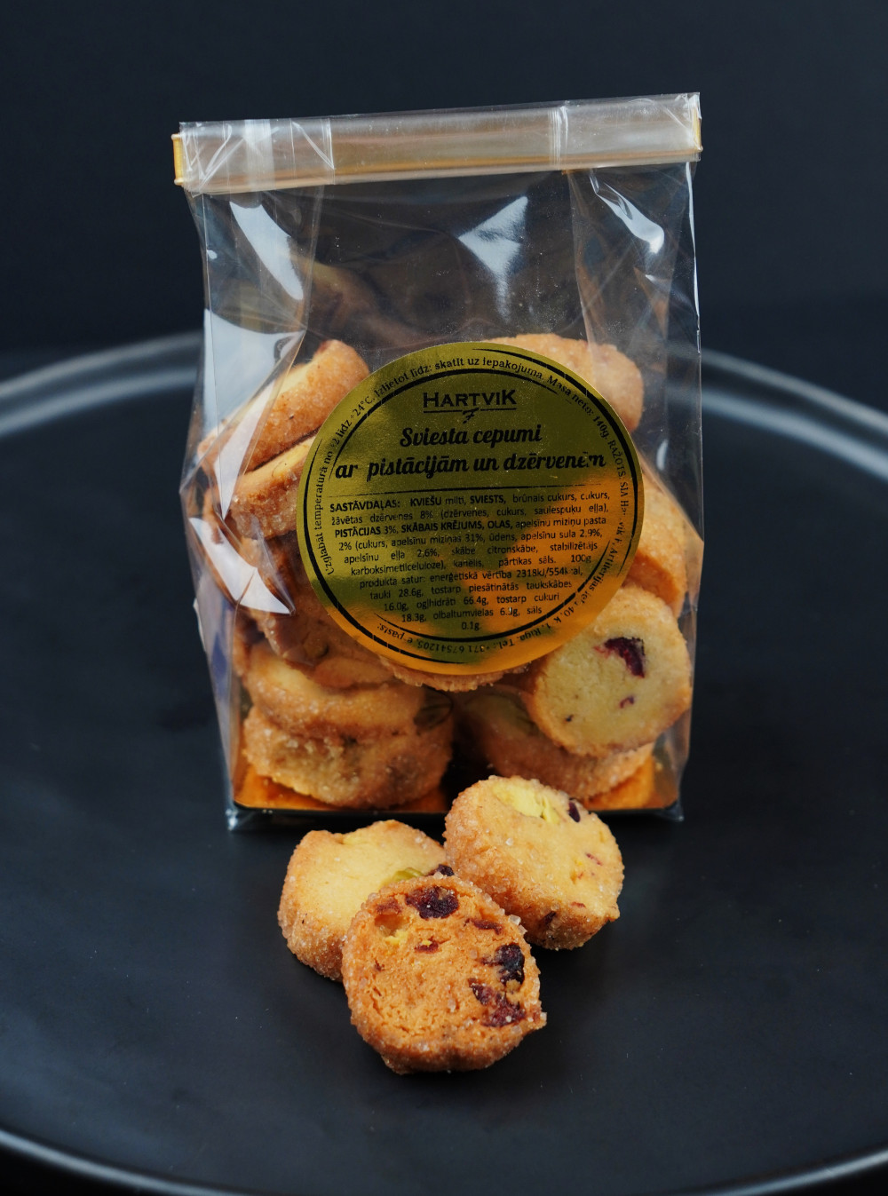 Sviesta cepumi ar pistācijām un dzērvenēm,140g