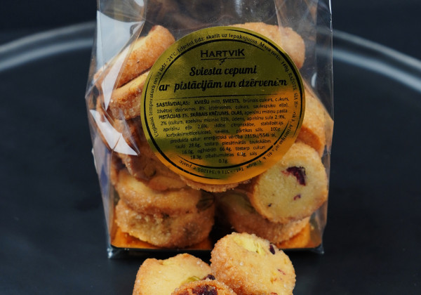 Sviesta cepumi ar pistācijām un dzērvenēm,140g